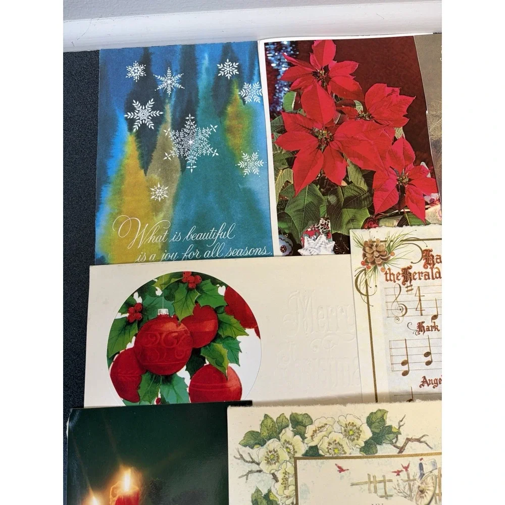 Vintage Christmas Cards Fronts ONLY Traditional Scrapbooking Decoupage Lot 50+